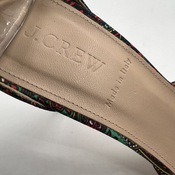 J. Crew Womens 8 Silky Pump Pointed Toe Ankle Straps Leather Lining Italy Made - Picture 9 of 13